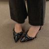 Gothic Shoes Pumps Women High Heels Stiletto Pointed New Elegant Party Sandals Metal Chain Stripper Rivet Korean Sexy Footwear