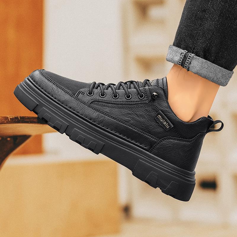 Leather shoes casual shoes retro low-top Martin boots comfortable platform trendy shoes