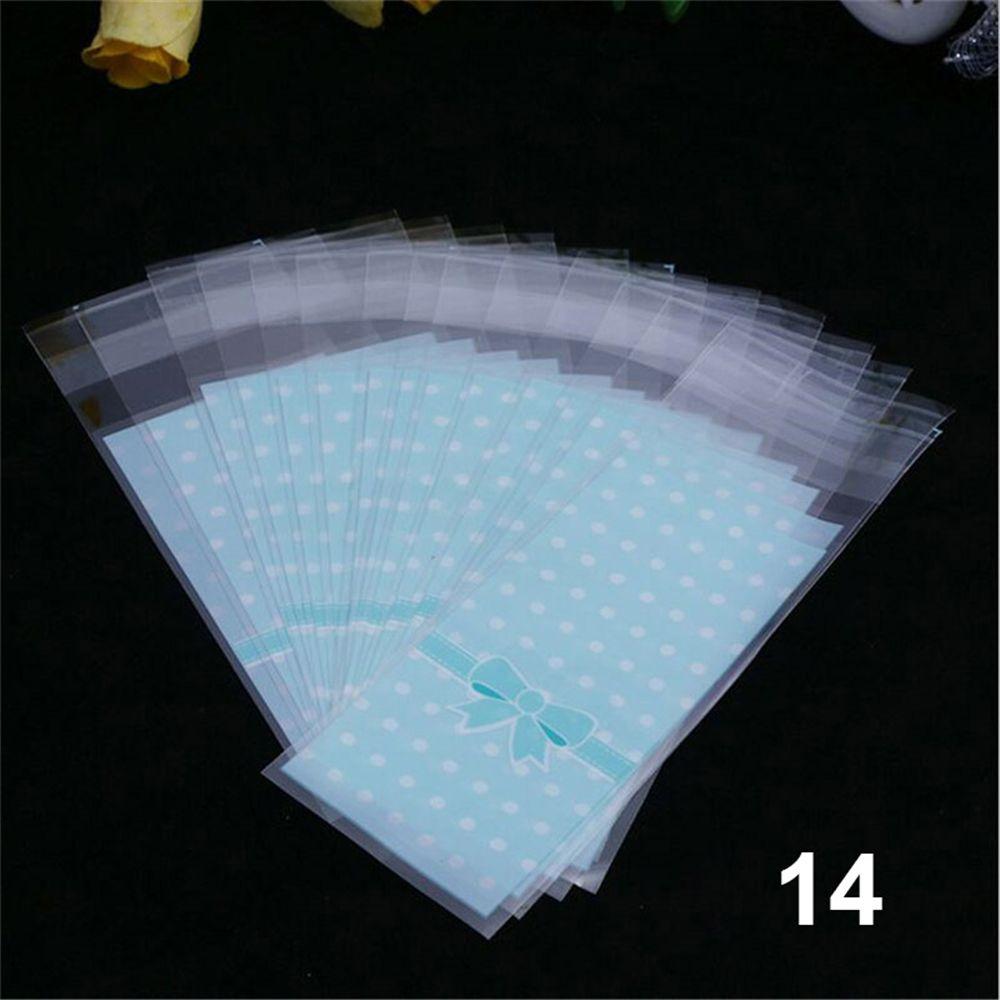 

100pcs/lot Cute Bow Self-Adhesive Wedding Favors Plastic Pocket Lipstick Bag OPP Bags Gift Packages 14