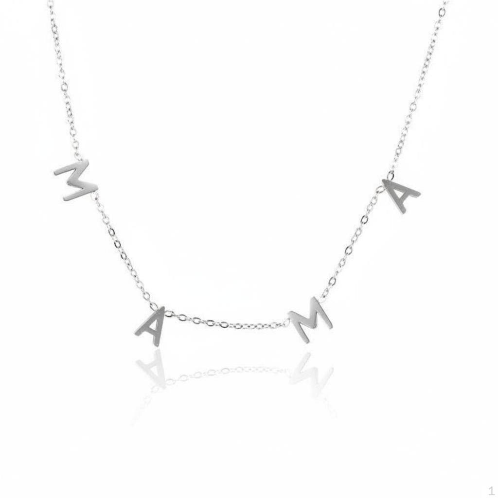 MAMA Letter Necklace Stainless Steel Mom Phrase Tarnish Resistant