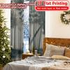 2pcs   2D FLAT PRINTING Curtains (Without Rod) Forest Majesty Popular Curtains&Drapes Festival Versatile Fabric Curtains