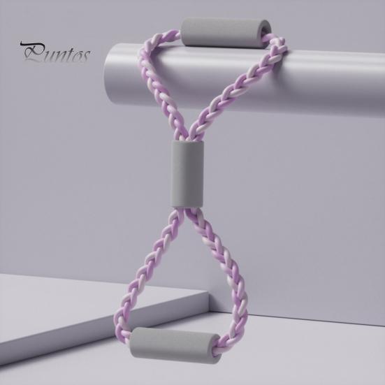 Figure 8 Fitness Resistance Band with Anti-slip Handle Portable Men Women Arm Shoulder Stretch Strength Training Exercise Elastic Braided Strap