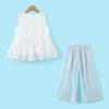 Montagut Girls' Summer Bowknot Vest & Straight Pants Set