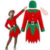 Christmas Green Elf Dress Up Costume Men's and Women's Adult Parent-Child Party Christmas Clothing