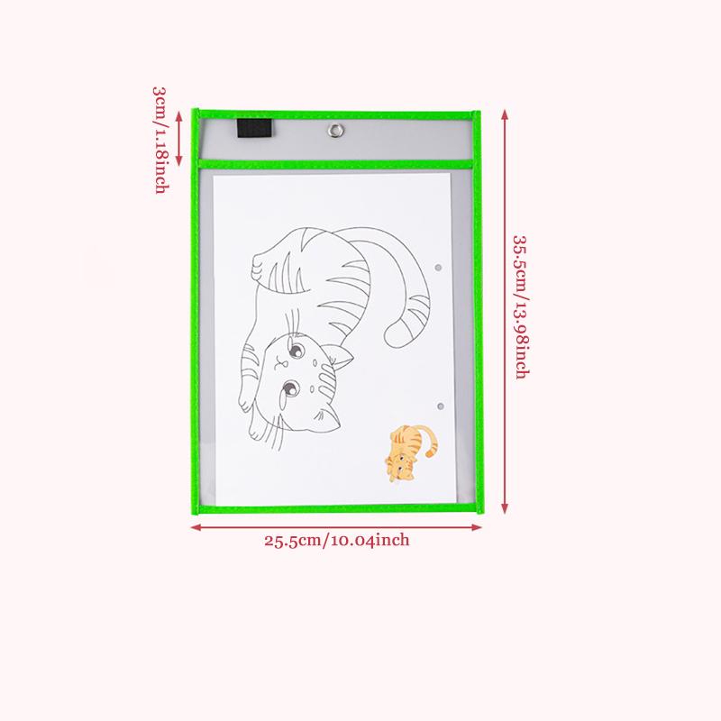 WTEMPO DIY Coloring Practice Supplies Clear Dry Wipe Files Storage Bags Protecting Original File Allows for Repeated Practice and Avoids Wasting Paper