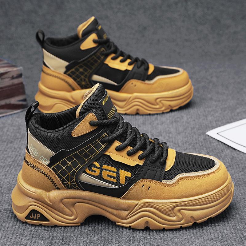 Fashion 2025 Autumn Men's High Top Fashion Versatile Thick Sole Short Boots British Style Comfortable Non Slip Casual Chunky Ankle Boots