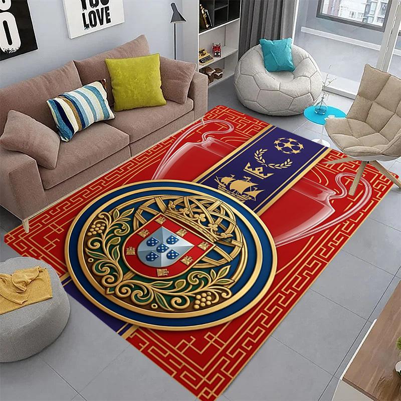 Royal Emblem Checkerboard Background carpet Living room and bedroom mats Suitable for all seasons Doormat Protective pad Fashion
