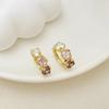 Sweet Candy Color Geometric Zirconia Earrings - Trendy & Versatile Square Studs