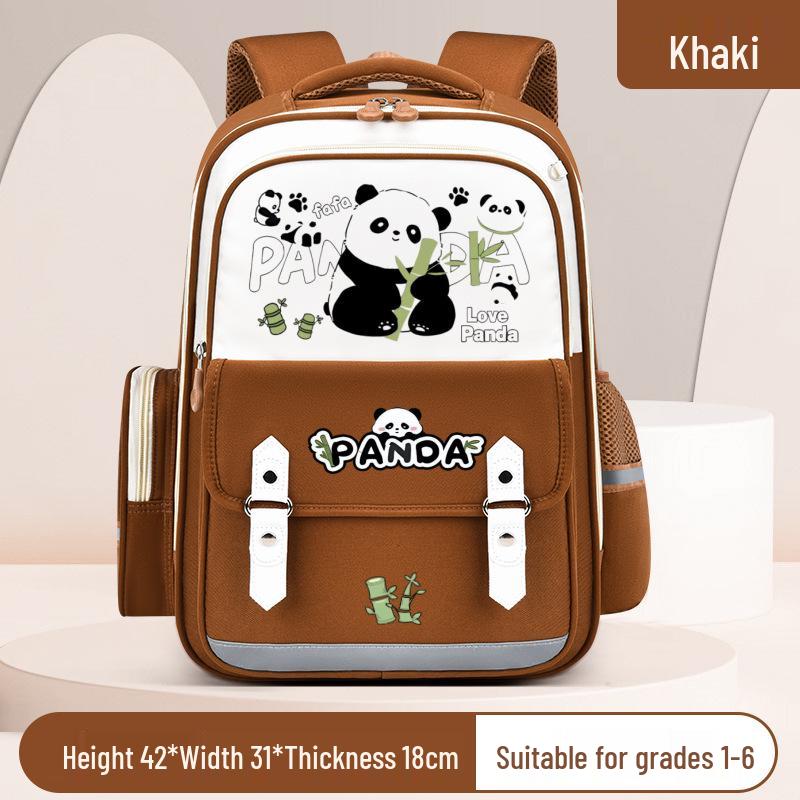 Panda Huahua Kids' Backpack - Large Capacity Spine Protection, Load Reduction, Double Shoulder for Grades 3-6