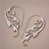 Vintage Blatt Hohl Ohrringe Geometrische Kreativität Silberfarbe Hängeohrringe für Damen
