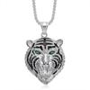 European and American Hip-hop Accessories: Gold-plated Full Diamond Red-green Eye Tiger Head Pendant Necklace