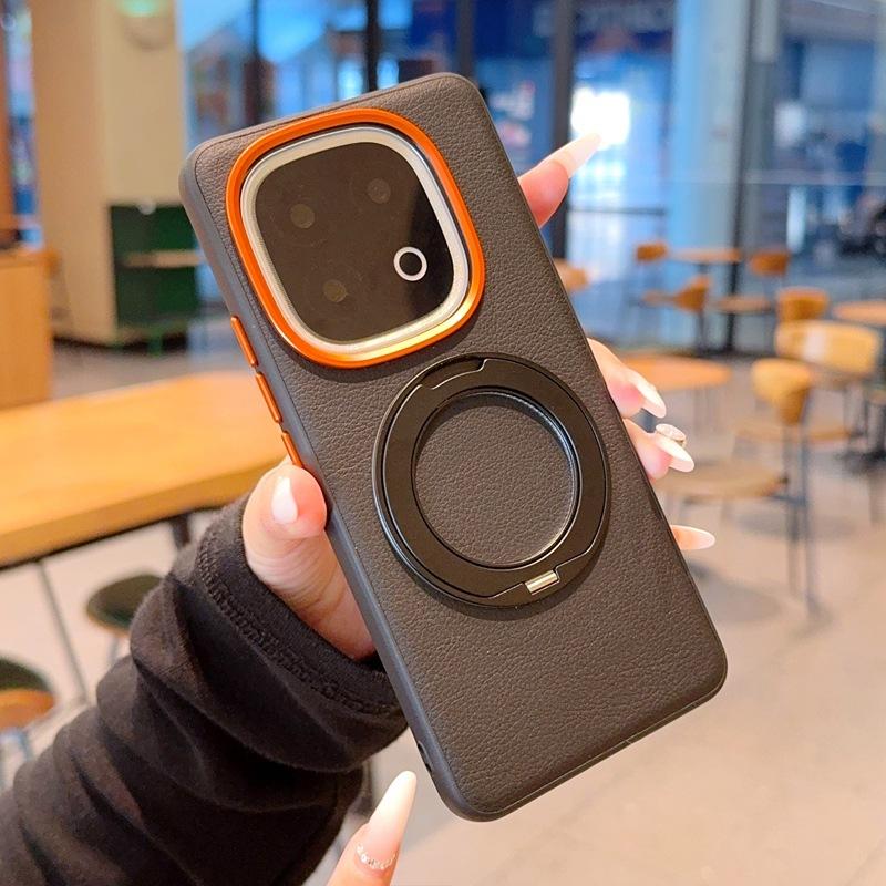Applicable To iQOO13 Mobile Phone Case with Bracket 360 ° Rotating Iqoo13 Gold Armor Leather Protective Case Iqoo13 Hard