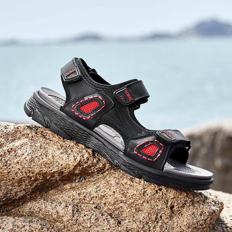 38-46 Summer Men's Leather Outdoor  Sport Sandals  Casual Non-Slip Beach Sandals