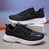 Mens Running Shoes Big Size Breathable Leather Surface Anti Slip Wear-resistant Commuting Outdoor Leisure Lace-up Sports Shoes