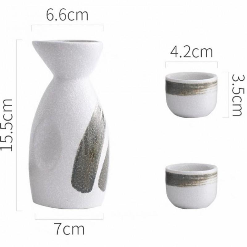 Japanese Sake Set Ceramic Tokkuri Ochoko Cups Restaurant Bar Home Use