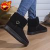 Fashion Round Toe Ladies Shoes Winter Flat Plush Women's Snow Boots Trend 2025 Novelty Fashion Footwear On Offer Hot Goth Padded Booties