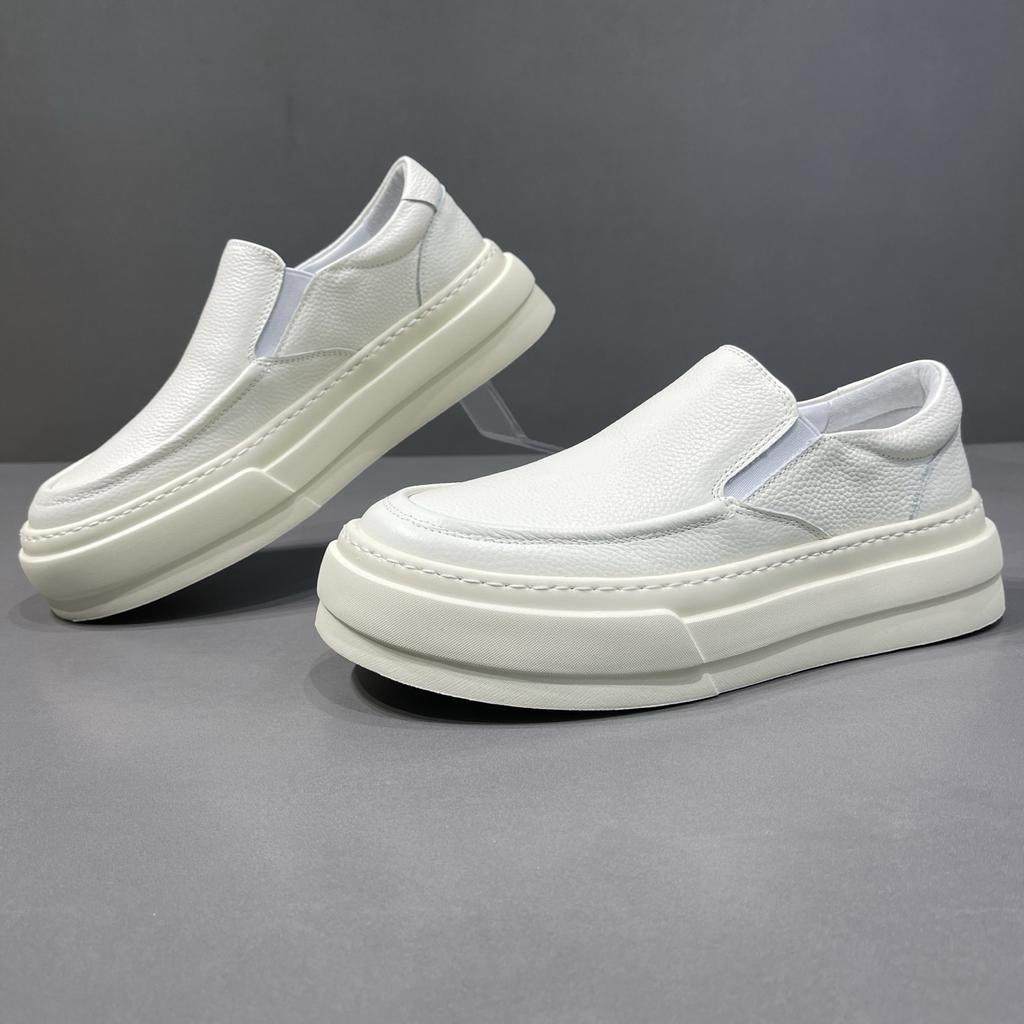 Board shoes men's 2026 spring new platform fashion casual men's shoes leather lazy