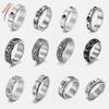 Rotatable Stainless Steel Spinner Fidget Ring For Women Men Retro Star Skull Cross God Eyes Irregular Rings For Stress Relieving