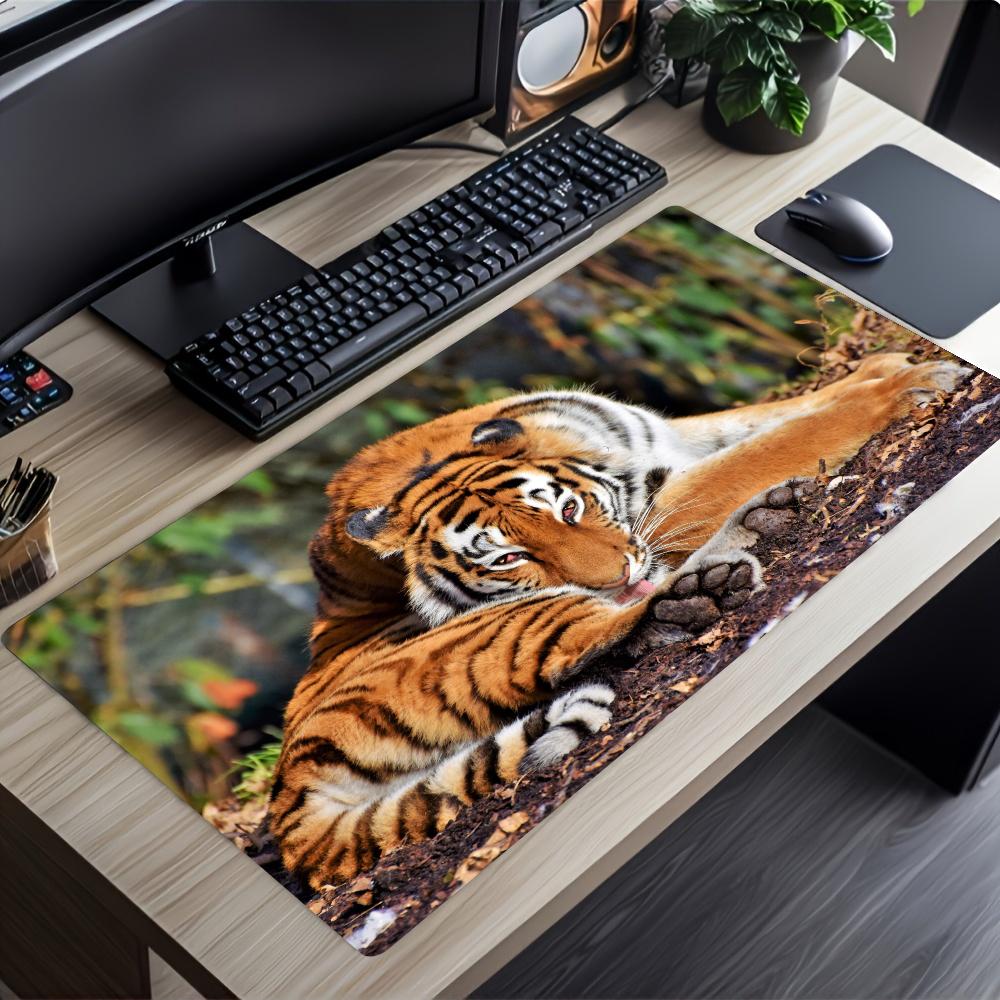 Majestic Tiger Desk Mat Table Mat Pc Accessories Square Mousepad Office Desk Decorating XXL Mouse Pad Keyboard Pad Gaming Setup