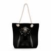 Multifunctional Cool Black People Printed Thick Rope Shoulder Beach Bag Casual Large Capacity Handbag 0114