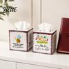 Pastoral Aesthetic Tabletop Bird Watercolor Tissue Box Art Square Decor Iron Bee And Print Decorative
