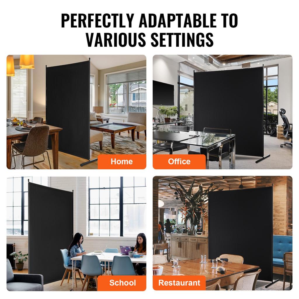 VEVOR Room Divider, Single Panel Room Divider, 6FT Privacy Screen Indoor, Partition Divider for Room Separation