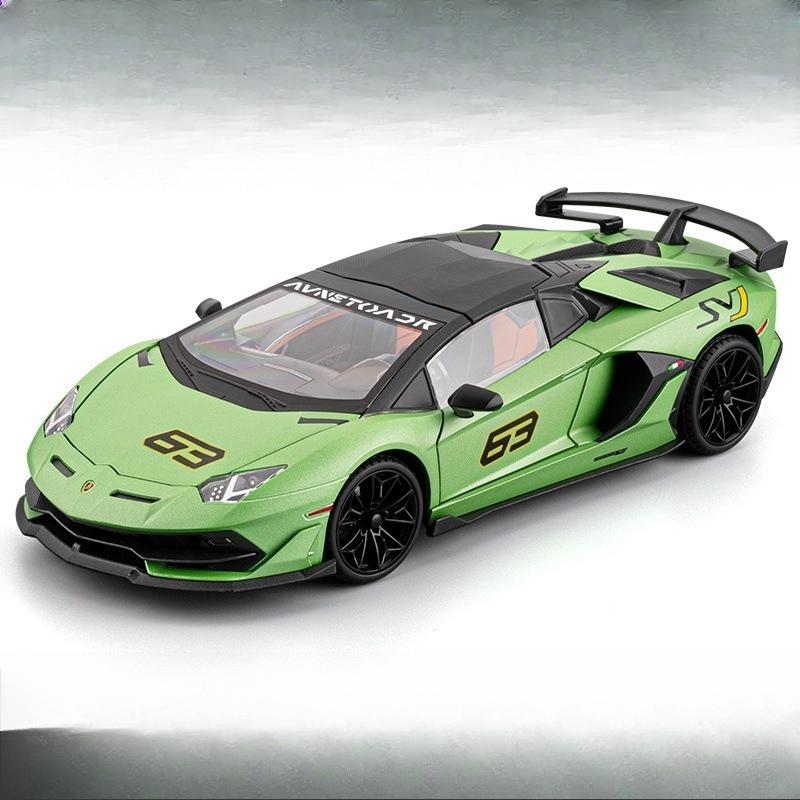 1:18 SJV63 simulation alloy classic sports car model sound and light pull back toy car ornament
