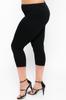 Women's Style Plus Size Leggings Big Size Capri Tights Black