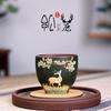 140ml Handmade Mud Painted Pine Deer Teacup Yixing Purple Clay Small Mouth Cup Smelling Fragrance Master Cup Tasting Tea Bowl