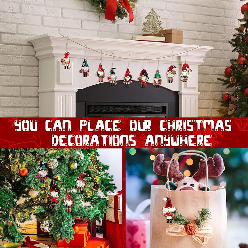 12PCS/PACK Christmas Tree Pendant Christmas Soldier Colorful Decoration Wood Holiday Ornament