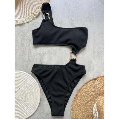 Costum de baie dintr-o piesă pentru femei Decupaj inel în față Decupaj înalt pe șolduri Costum de baie provocator Monokini Costume de baie Monokini cu un umăr cu nervuri