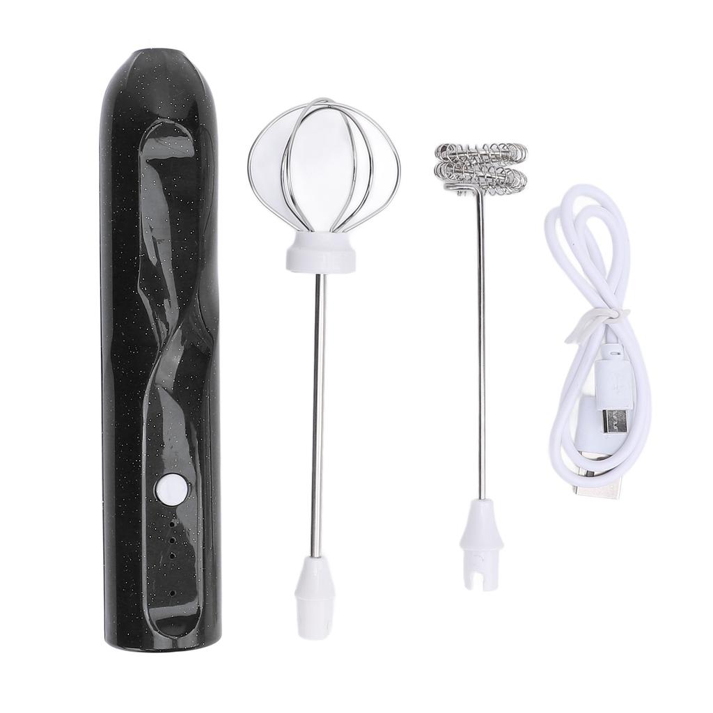 Rechargeable Milk Frother Handheld Milk Frother Wand With 2 Whisk Attachments Electric Whisk Drink M