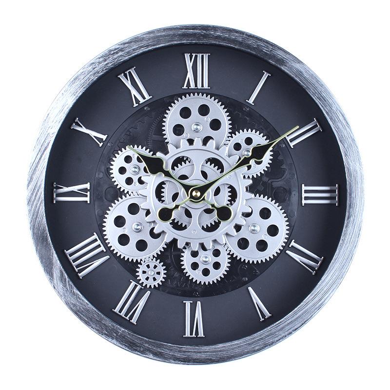 Gear Clock in Antique Style Living Room Wall Decoration Study Retro Nostalgic High-end Creative Three-dimensional Round Wall Clock