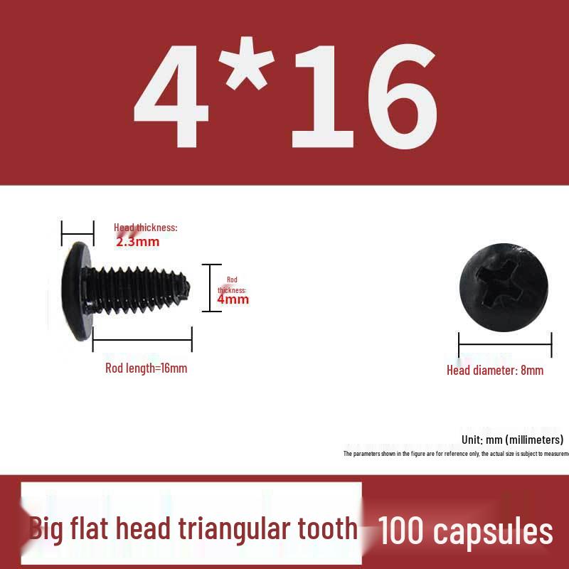 Hardened M4 Triangular Thread Phillips Self-Tapping Mushroom Head Wood Screw