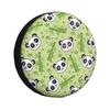 Cute Panda Anti-UV Tire Cover for Trailer RV SUV Waterproof Spare Tire Cover with Anti-Fouling Coating 14 15 16 17 Inches