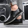 Big Size Casual Leather Shoes Men Business Breathable Men Leather Shoes Fashion  Casual Men Shoes Black