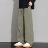 Spring Autumn Loose Casual Elastic Waist Folds Waterproof Pants Male Solid Pocket All-match Straight Trousers Men