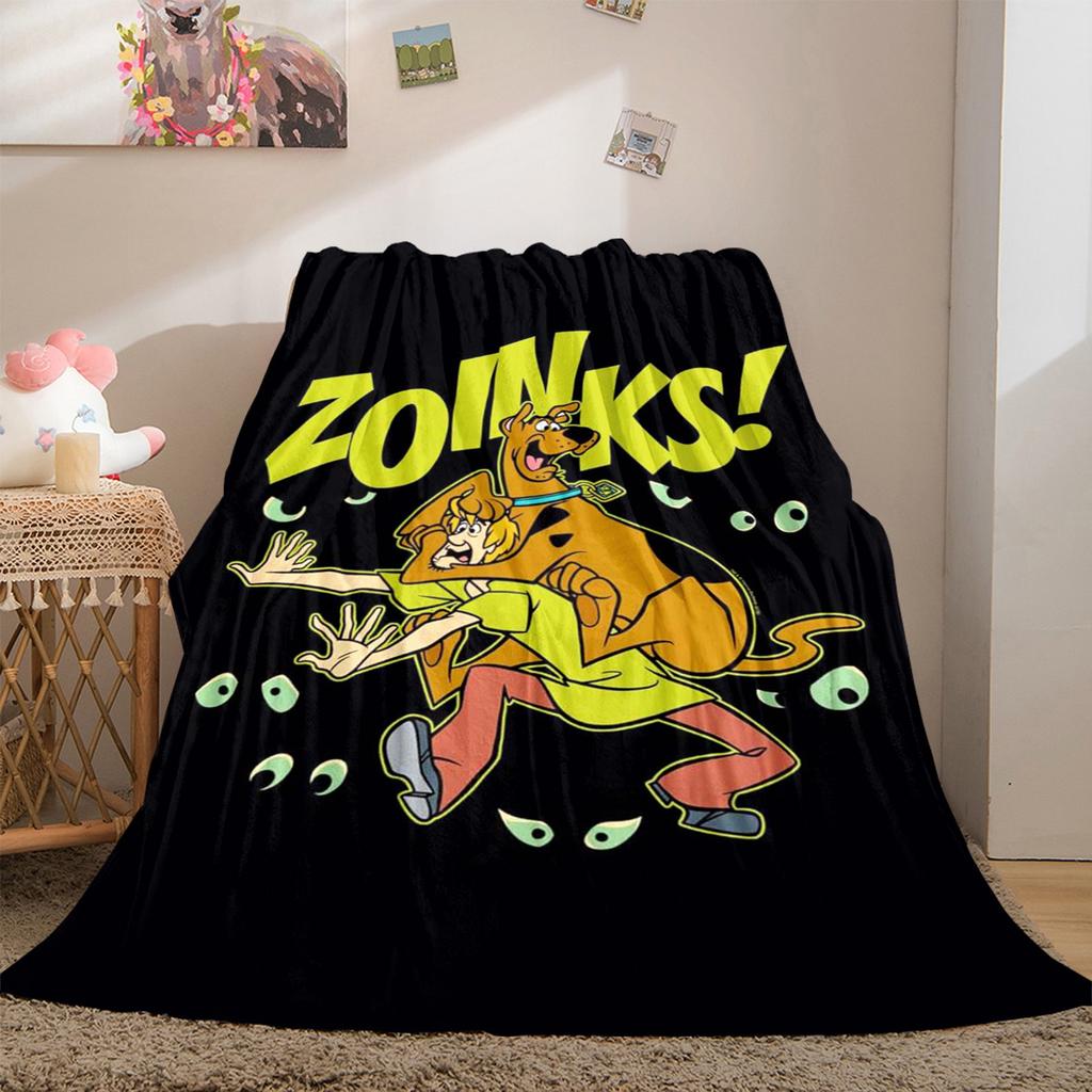 Halloween fantasy comedy adventure cartoon movie Scooby-Doo blanket soft home furnishing nap decoration four seasons warm Sherpa blanket U14
