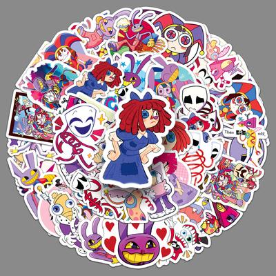 54 Magical Digital Circus Graffiti Stickers Personalized Cartoon Animation Decorative Mobile Phone Case Glue Stickers