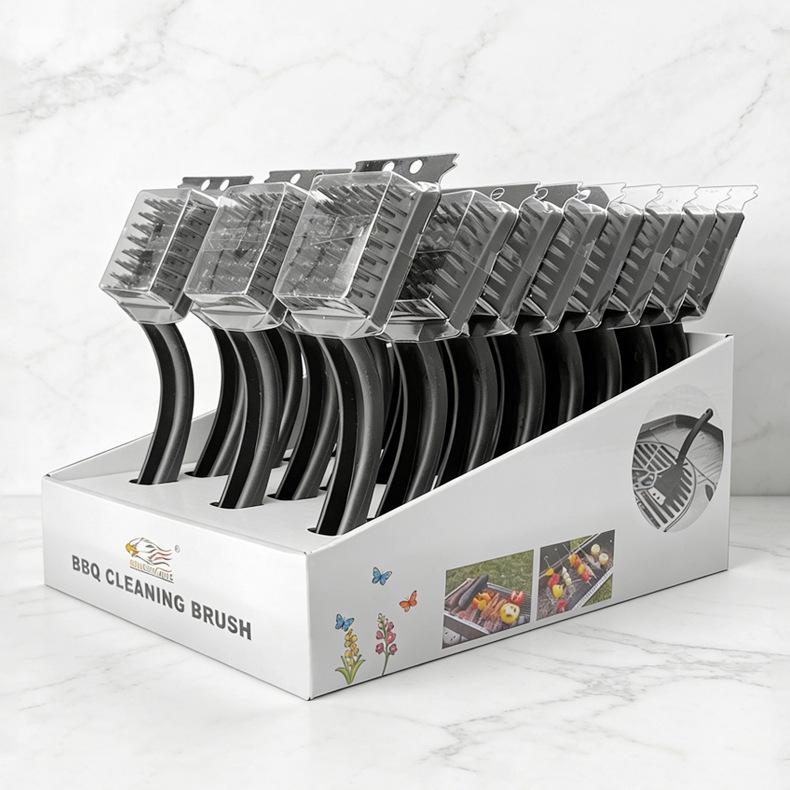 Stainless Steel BBQ Grill Cleaning Brush - Outdoor Rust & Dirt Removal Tool.