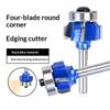 6.35Mm1/4 Shank Round Router Bit R1 R2 R3 4 Corner Woodworking Milling Cutter Trim Knife Edge Alloy Steel Classical Cutter Bit