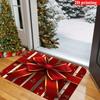 VIKAMA Gift Bow Snowflake Xmas Doormat Non-Slip Washable Front Door Rug Indoor Outdoor Holiday Entrance Decor Mat