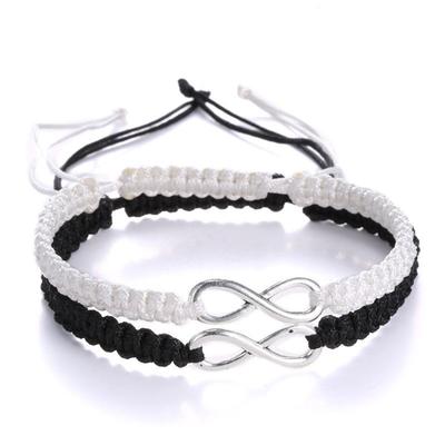 Einfache Legierung 8 Zeichen Unendliche Liebe Gewebt Verstellbares Armband Kreative Freundschaft Paar Armband Armband