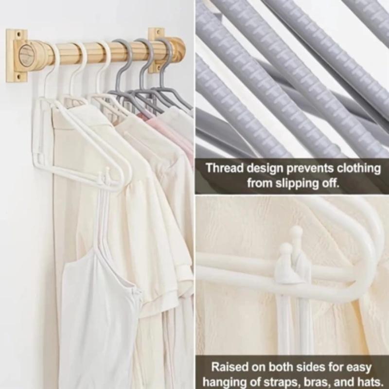 1Pc Portable White Folding Hangers Household Multifunctional Anti-Slip Hanger Practical Gifts For Families Friends