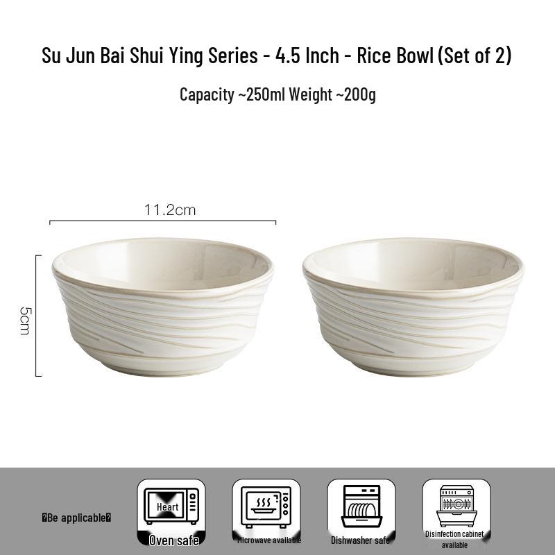 2026 Japanese-Style Ceramic Bowl: Simple Rice, Soup, Yogurt, Dessert & Salad Bowl for Home & Commercial Use