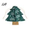 Festive Hanging Ornaments Christmas Tree Shaped Gift Bags with Drawstring Reusable Holiday Fabric Bags Winter Goodie Storage Pouches for Present