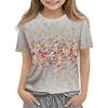 Children's Casual Versatile Pattern Children's Women's Short Sleeved Round Neck T-shirt
