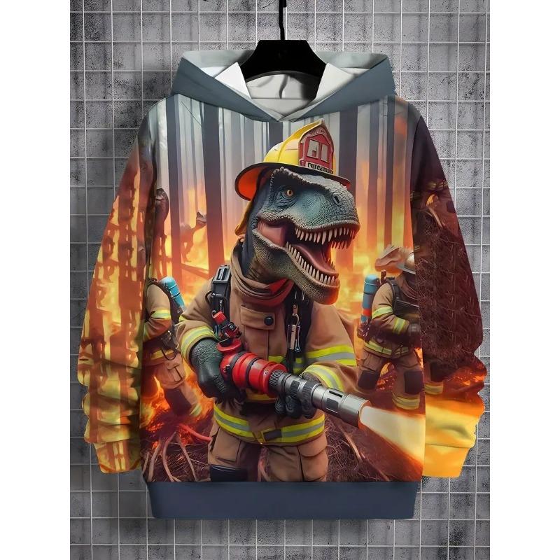 WowClassic Herfst Cartoon Dier Patroon 3D Geprinte Hoodies Modieuze Casual Sport Lange Mouw Kinderen Jongen Hooded Sweatshirts 150