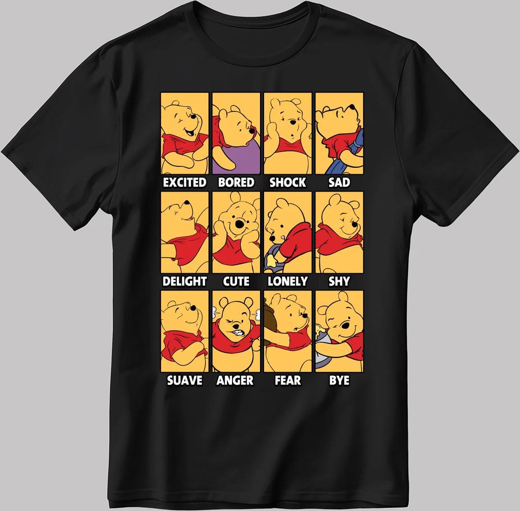 Winnie The Pooh Moods Black TShirt