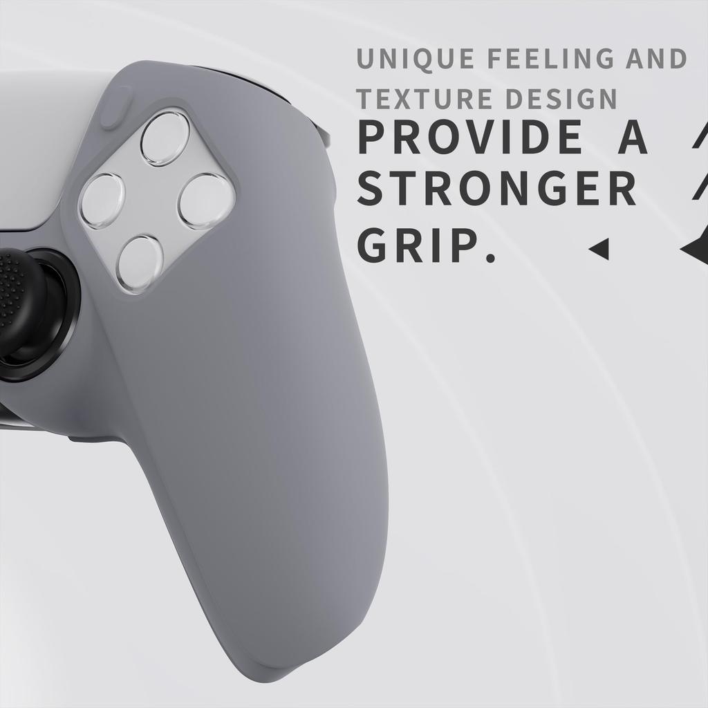 PlayVital Schutzhülle aus Silikon kompatibel mit Pure Series PS5, weiches Gummi-Griffgehäuse, kompatibel mit PS5, inkl. 6 Thumbsticks, kann verwendet werden auf